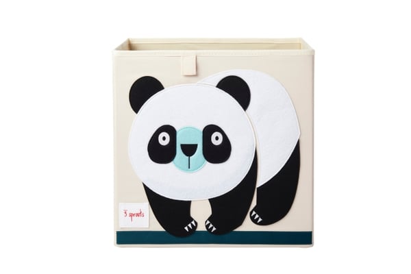 3 Sprouts Oppbevaringsboks - svart og hvit panda
