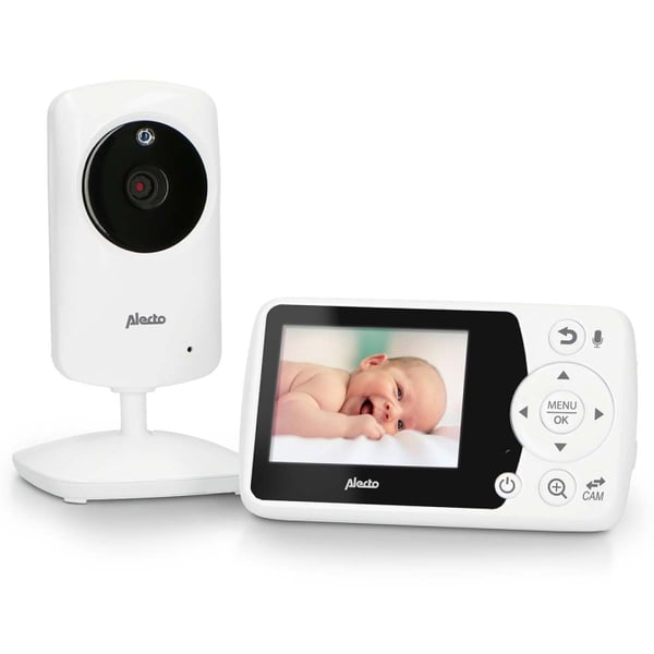 Alecto Babyalarm med kamera og 2,4" farveskærm hvid Alecto Babyalarm med kamera og 2,4" farveskærm hvid