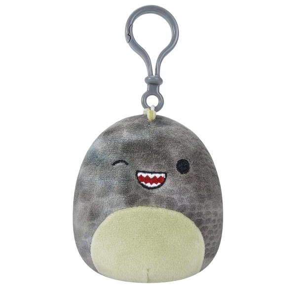 Squishmallows Asst 9 cm P15 Clip On - Xander vilkkuva harmaa T-Rex