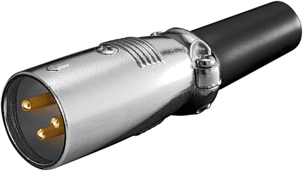 Goobay Mikrofonkontakt, 3 Pin med guldpläterade kontakter och skruvad kabelavlastning