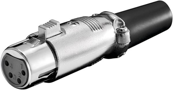 Goobay Mikrofonkontakt, 4 Pin med guldpläterade kontakter, låsregel och skruvad kabelavlastning