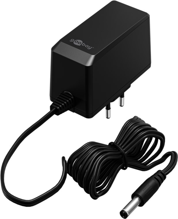 Goobay 12 V nätdel (27 W / 2,25 A) med centrumstift (han) 5,5 mm x 2,1 mm