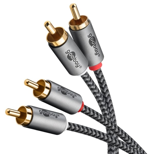 Goobay Stereo RCA-kabel, 3 m 2x RCA-kontakt (ljud vänster / höger) > 2x RCA-kontakt (ljud vänster / höger)