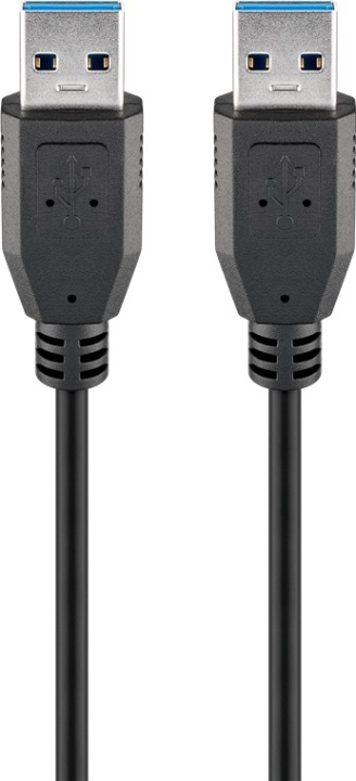 Goobay USB-A-kabel, USB 3.0, 1 m, svart USB 3.0-kontakt (type A) > USB 3.0-kontakt (type A)