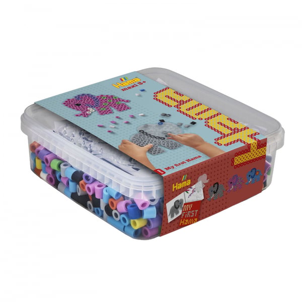 HAMA Beads Hama - Maxi-perler og stiftplade i spand - Elefant (388753)