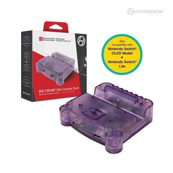 Hyperkin Retron S64 konsol-dockingstation - Switch (lilla) Hyperkin Retron S64 konsol-dockingstation - Switch (lilla)