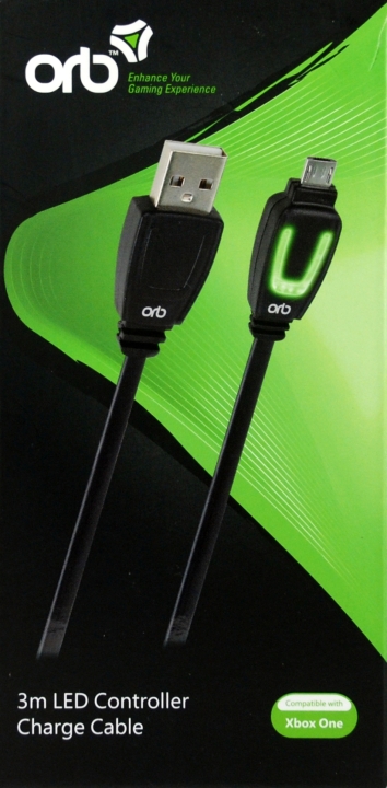 ORB Xbox One - LED Controller-opladningskabel 3m (ORB)