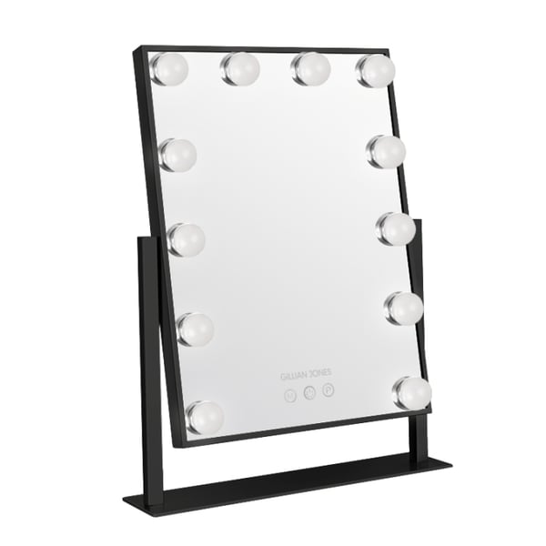Gillian Jones Hollywood-spejl med LED-lys, sort