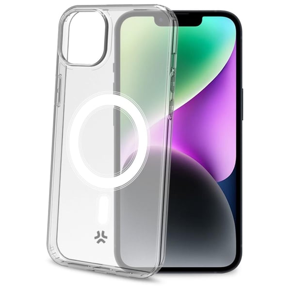 Celly Gelskinmag TPU-deksel MagSafe kompatibel iPhone 15 Transparent