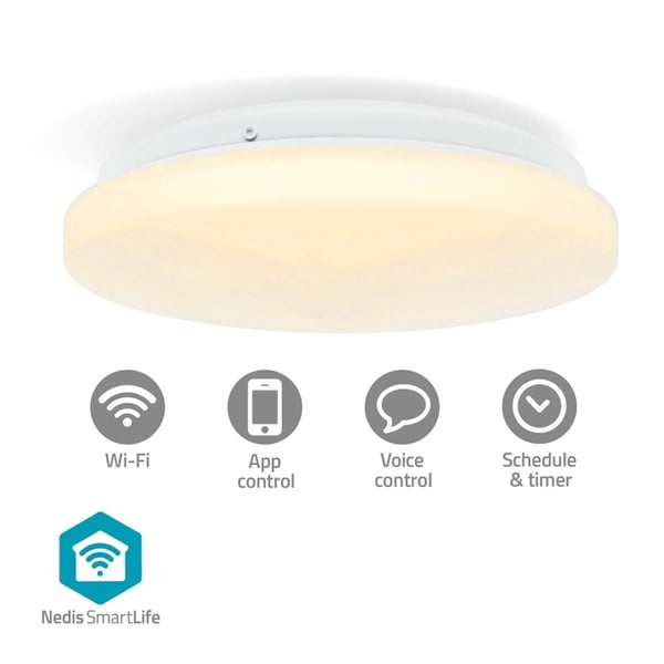 Nedis SmartLife Taklys | RGB / Varm til avkjølt hvitt | Rund | Diameter: 260 mm | 1820 lm | 2700 - 6500 K | IP44 | Android™ / IOS