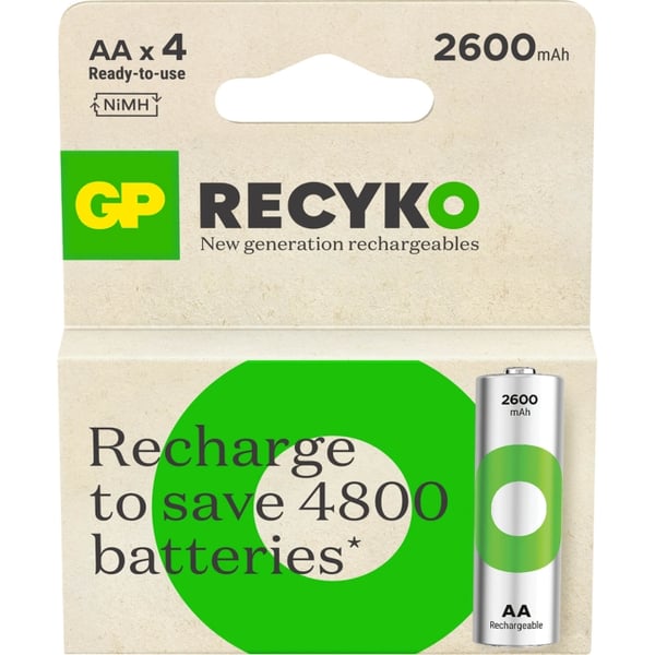 GP Paristo Recyko NiMH AA HR6 2600mAh 4-Pack