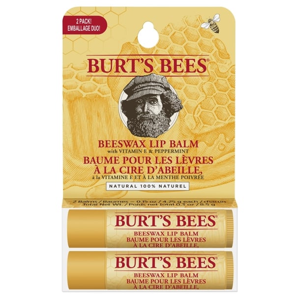 Burt's Bees UNI BIVOKS LEPPEPOMADE TUBE BLISTER TVILLINGPAKKE