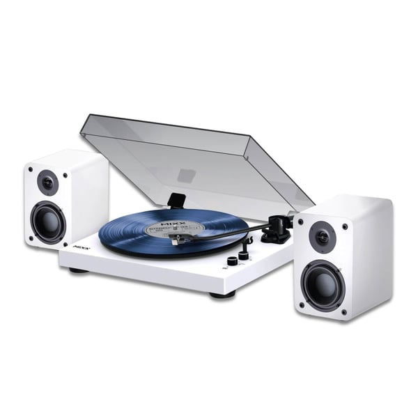 MIXX Pladespiller Vinyl Inkl. Højttalere System 5 Stereo Hvid