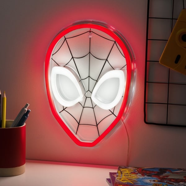 Paladone Veggmontert Spiderman LED-lys i neon
