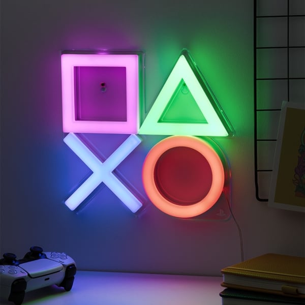 Paladone Playstation veggmontert LED-lys i neon Paladone Playstation veggmontert LED-lys i neon