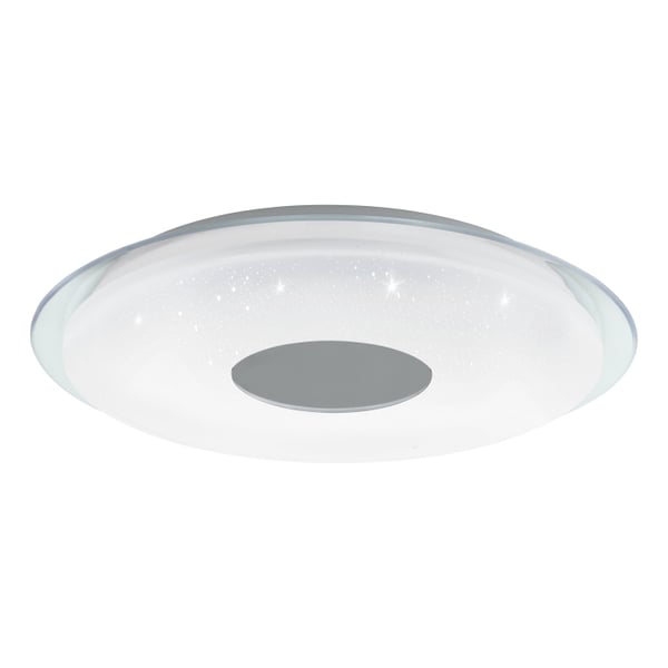 Eglo Lanciano-Z taklampe krom og hvit med krystall effekt Ø45 - TW - Zigbee, Bluetooth