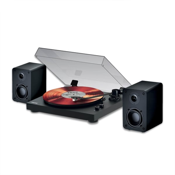 MIXX Vinylplatespiller System 5 Stereo Inkl. Høyttalere Svart