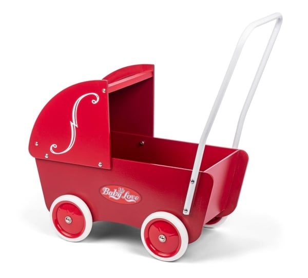 My Baby Rød dukkevogn i tre (61302)