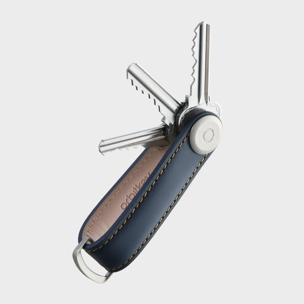 Orbitkey Nahkainen avaimenperä - Navy/Tan Orbitkey Nahkainen avaimenperä - Navy/Tan