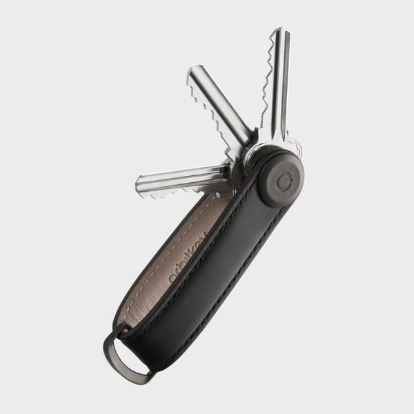 Orbitkey Nahkainen avaimenperä - musta/musta