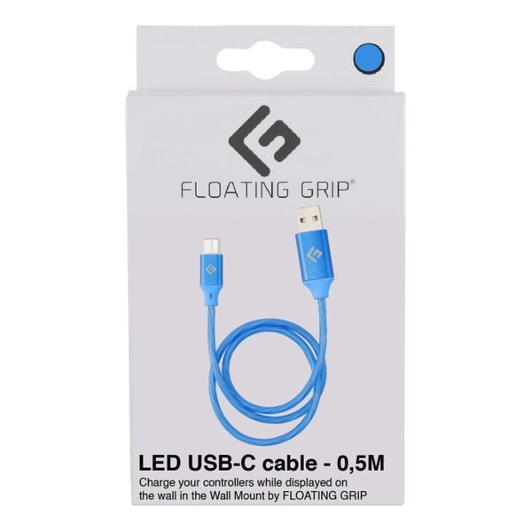 FLOATING GRIP 0,5M LED USB-C-kabel (blå)