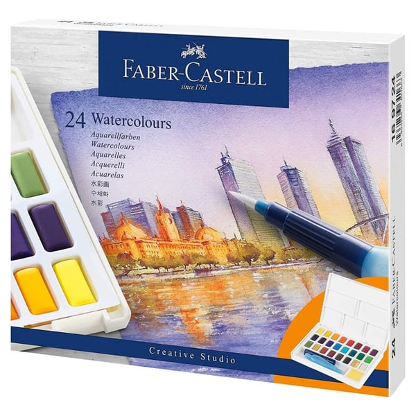 Faber-Castell Akvarelfarver i potter 24 stk. sæt (169724)