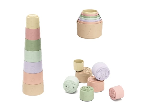 Kinder and Kids Soft Rubber Stacking Cups 32 cm silicone - (K30008)