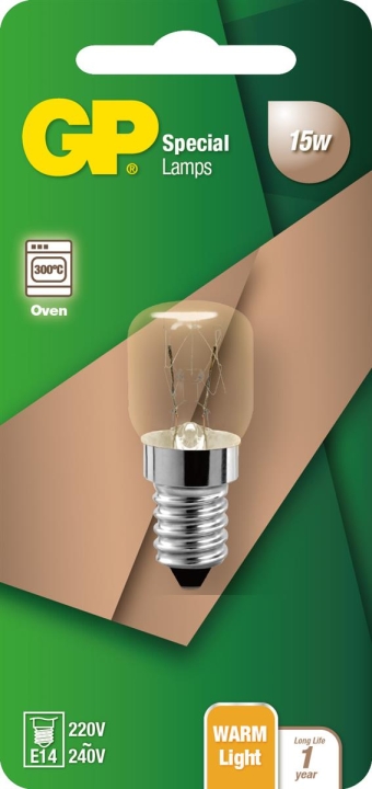 GP Spesiallampe, T22, E14, 15W, 75lm