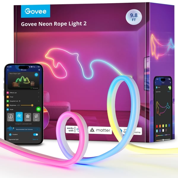 Govee 3M Neon præinstalleret lysstribe i slående hvid