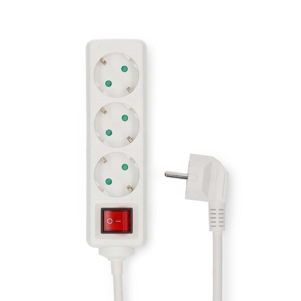 Nedis Extension Socket | Jordet kontakt / Type F (CEE 7/7) | 3-veis | 5.00 m | 3680 W | 16 A | Type av jording: Sidekontakter | 230 V AC 50/60 Hz | Ut