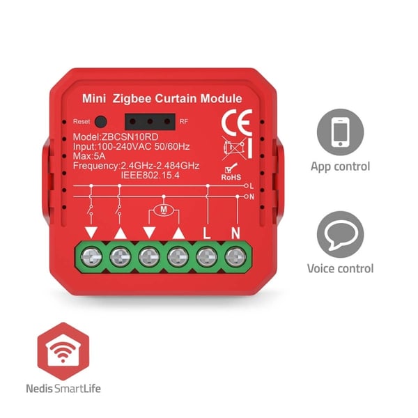 Nedis SmartLife Inbyggd Modul | Slutare / persienner | 1000 W | Terminalanslutning | App tillgänglig för: Android™ / IOS