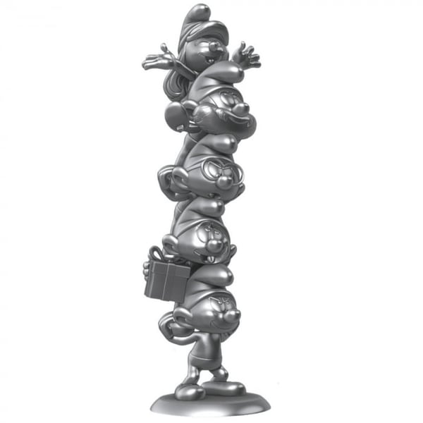 Plastoy Smurfene Resin Statue Smurfs Column Silver Limited Edition 50 cm