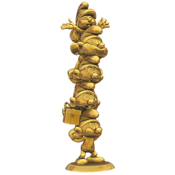 Plastoy Smurffit Hartsipatsas Smurffit pylväs Kulta Rajoitettu painos 50 cm