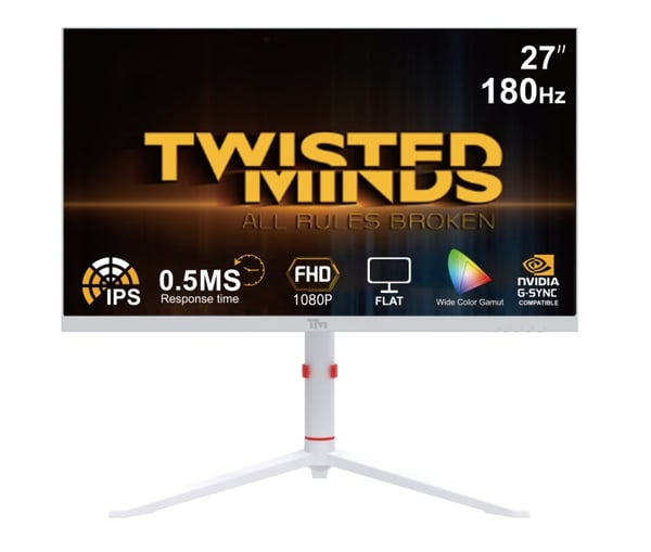 Twisted Minds Arctic Pro Series 27 FHD - 180HZ 0,5MS Fast IPS HDMI 2.1 Gaming Monitor - Hvit