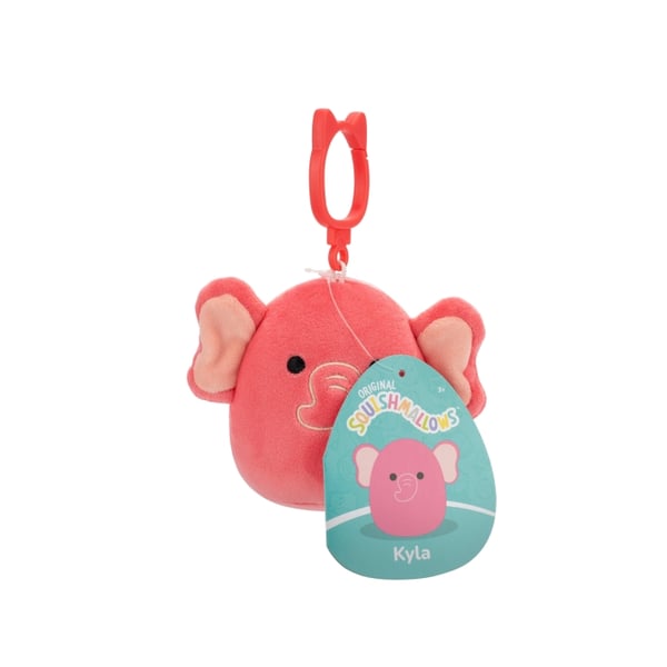 Squishmallows 9 cm P22 Clip On - Kyla Rosa Elefant
