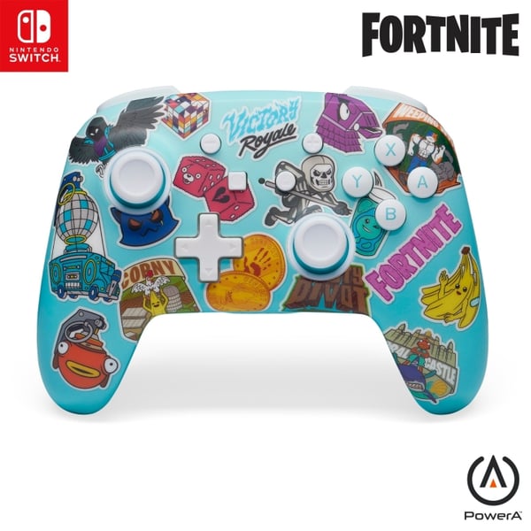 PowerA Forbedret trådløs kontroller for Nintendo Switch - Fortnite Sticker Mania