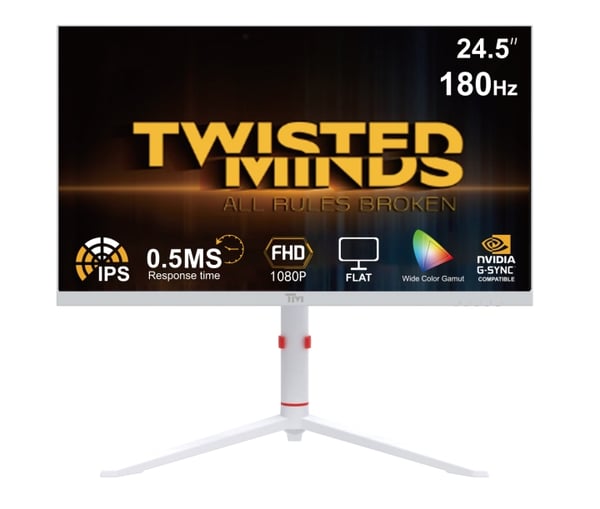 Twisted Minds Arctic Pro Series 24 FHD - 180 Hz 0,5 ms rask IPS HDMI 2.1-spillmonitor - hvit