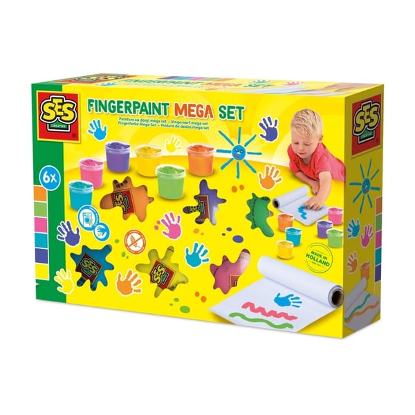 SES Creative Fingermaling Mega Set 6x110ml - (S00393) SES Creative Fingermaling Mega Set 6x110ml - (S00393)