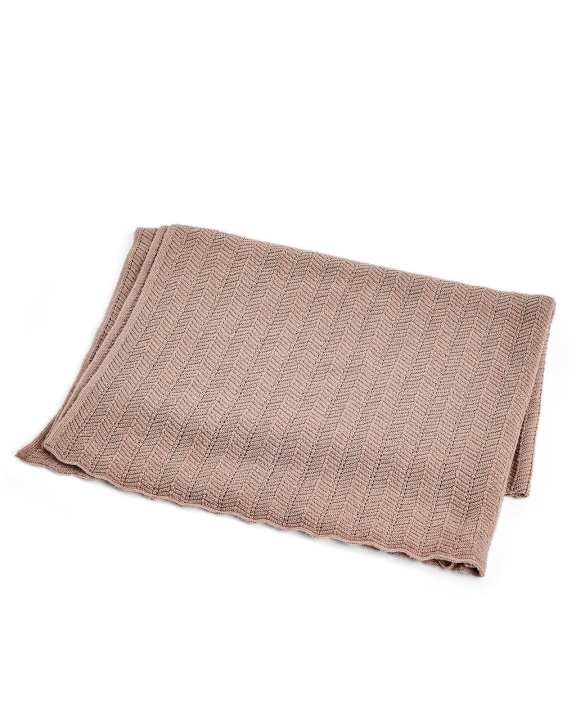 Smallstuff Babyteppe, fiskebein, merinoull - Pudder - 80x100 cm (70007-83)