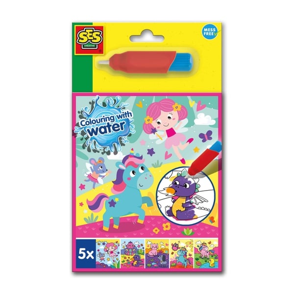 SES Creative Farvelægning med vand - Fantasi-malebog - (S00133)