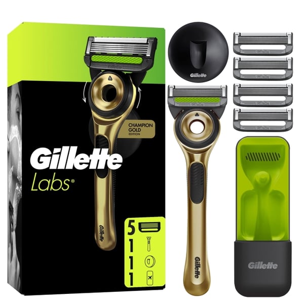 Gillette GilletteLabs With Exfoliating Bar Razor Champion Gold Edition - grøn/sort Gillette GilletteLabs With Exfoliating Bar Razor Champion Gold Edition - grøn/sort