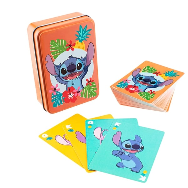 Stitch-spillekort i en dåse