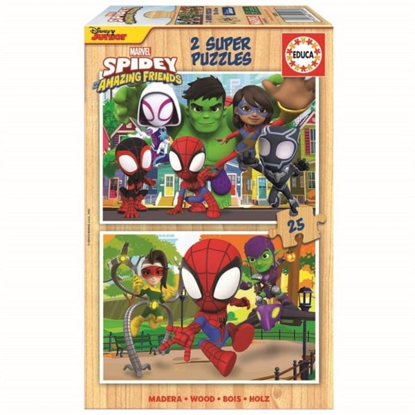 Educa 2x25 Spidey & hans fantastiske venner trepuslespill (80-19289)