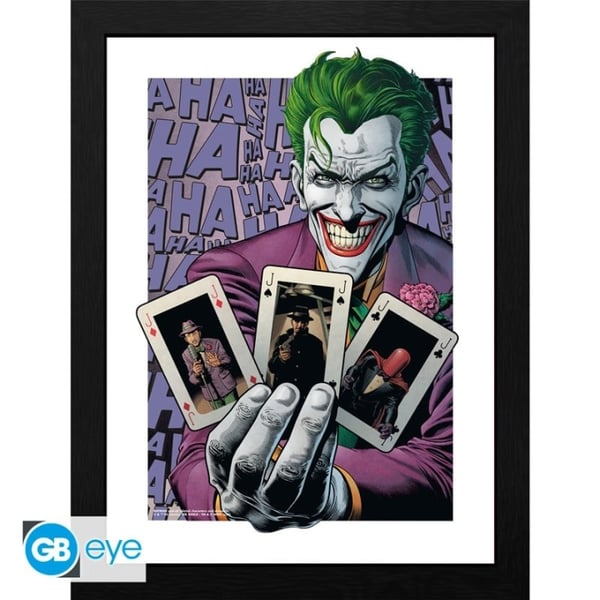 DC Comics Innrammet trykk Jokeren Haha-kort (30x40) x2