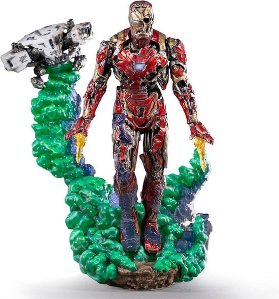 IronStudios - Marvel Spider-Man kaukana kotoa: Deluxe BDS 1:10 Art Scale Staute - Iron Man Illusion - Rautamies Illuusio