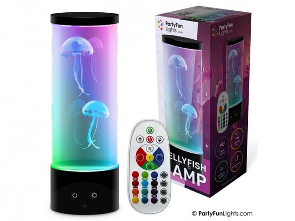 Party Fun Lights Jellyfish-lampe med fjernkontroll - H: 30 cm (605403) Party Fun Lights Jellyfish-lampe med fjernkontroll - H: 30 cm (605403)