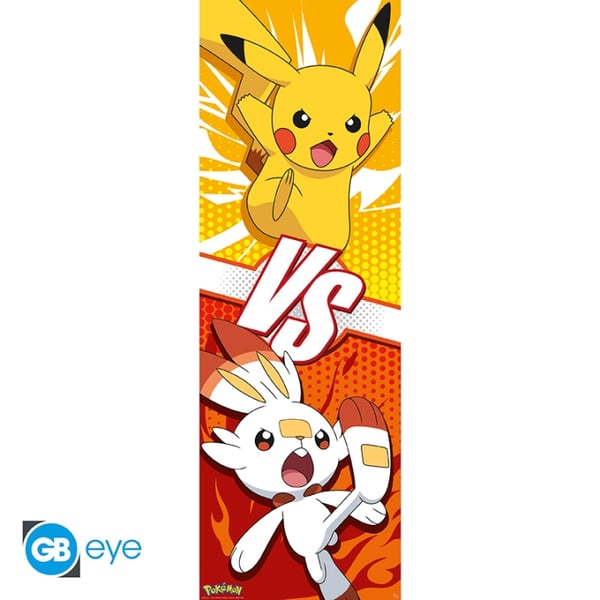 Abysse Pokémon Dörraffisch - Pikachu och Scorbunny - 53x158 cm