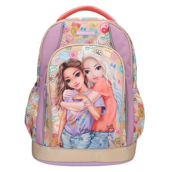 TOPModel Skolesekk GIRL POWER - Beige, syrin og korall (413285)