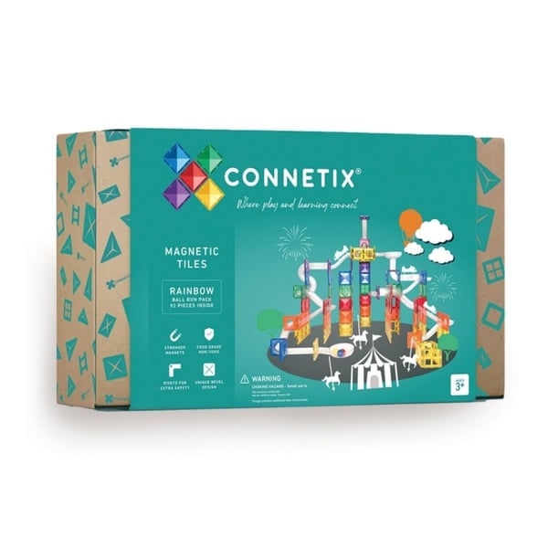 Connetix Rainbow Ball Run Pack 92 Pieces - (CT-R-00092-BR)