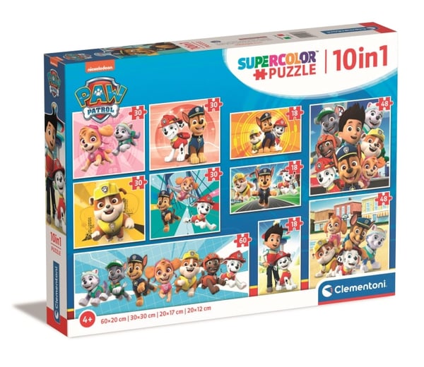 Clementoni Puslespil 10-i-1 Paw Patrol, 18, 30, 48 og 60 brikker - (I-20270)